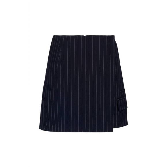 NEW SAEMDI pinstripe skirt in navy - Picture 2 of 4